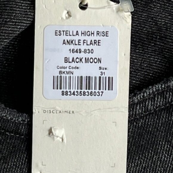 Citizens of Humanity NWT Estella High Rise Ankle Flare Jeans Black Moon Size 31 - Picture 6 of 16